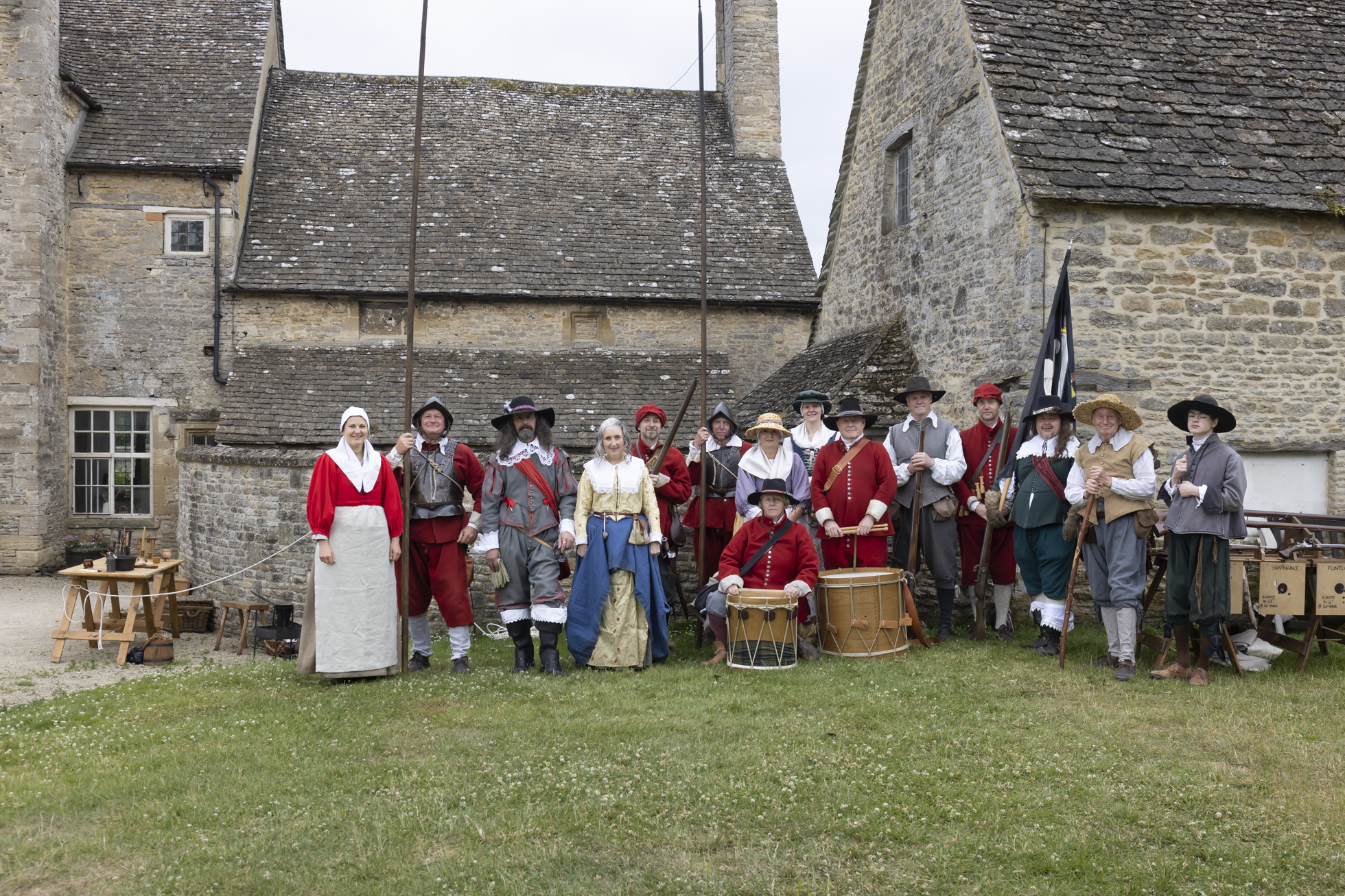 Winchester Regiment in historical dress at Cogges